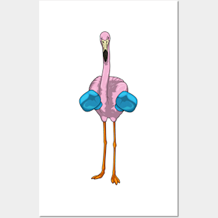 Flamingo Boxer Boxing gloves Posters and Art